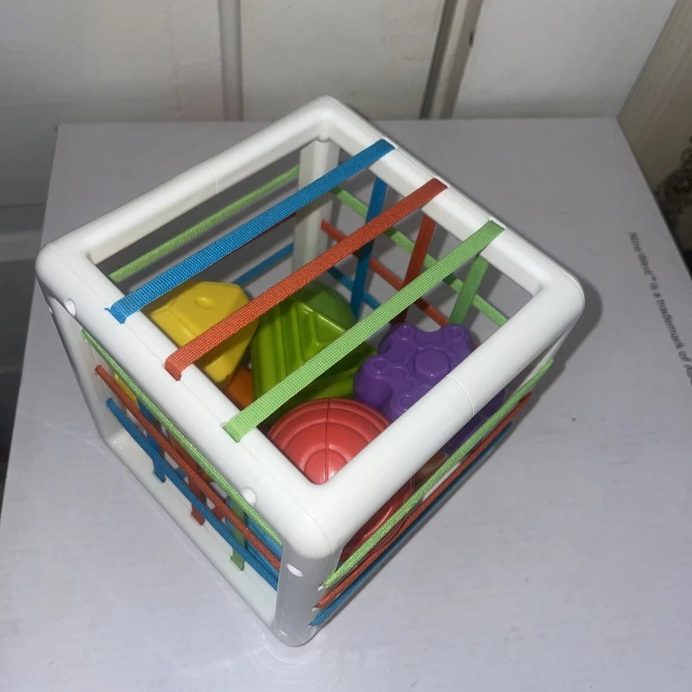 Sensory Brain Development‎ Toy Elastic Bands Push Thru Shapes & Colors Textures